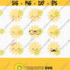Baby Sun SVG. Kids Cute Sun Clipart. Kawaii Sun Faces Bundle Cut Files. Sun Vector Files for Cutting Machine png dxf eps Instant Download Design 119