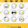 Baby Sun SVG. Kids Cute Sun Clipart. Kawaii Sun Faces Bundle Cut Files. Sun Vector Files for Cutting Machine png dxf eps Instant Download Design 608