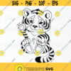 Baby Tiger 3 SVG Black white Transfer Vector Images Tiger Clip Art SVG Files For Cricut Eps Png dxf Stencil ClipArt Silhouette Design 53