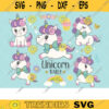 Baby Unicorn Clipart Cute Little Unicorn with Gold Glitter Accent Birthday Illustration PNG Clipart Clip Art Set Commercial Use copy