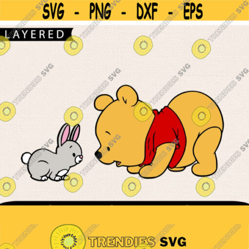 Baby Winnie And Bunny Svg Winnie The Pooh Svg Bunny Svg Easter Svg Cricut Files Holiday Svg Pooh Svg Disney Svg Disney Easter Svg Design 306