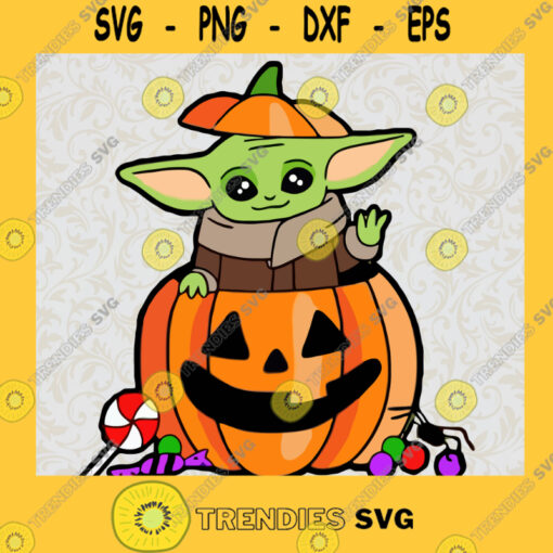 Baby Yoda BOO Halloween pumpkin flames Sublimation Digital Download SVG File