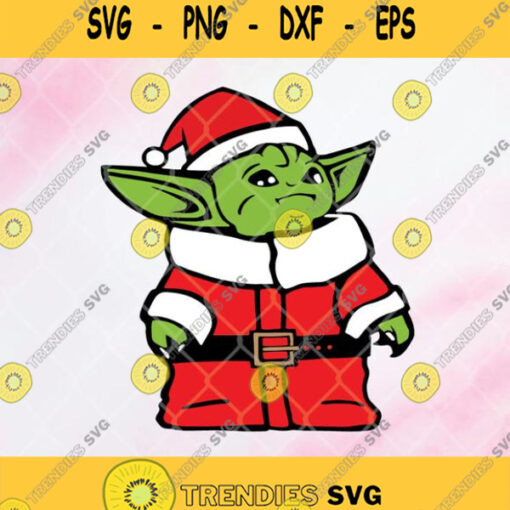 Baby Yoda Christmas Svg Baby Yoda Christmas Santa Claus Hat Svg