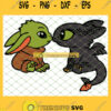 Baby Yoda Kiss Baby Toothless Lover Silhouette SVG PNG DXF EPS 1