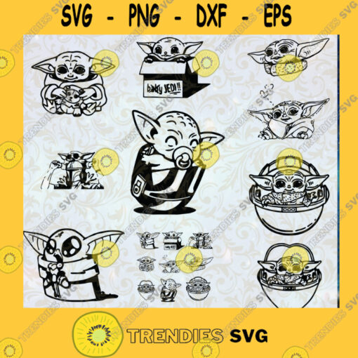 Baby Yoda SVG Bundle Star Wars SVG Mandalorian SVG Baby Yoda SVG DXF EPS PNG Cutting File for Cricut Svg file Cutting Files Vectore Clip Art Download Instant