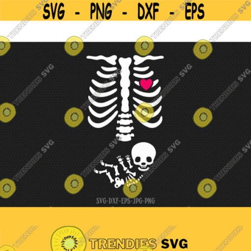 Baby skeleton svg Pregnancy skeleton svg halloween skeleton svg Halloween Svg Pregnant svg CriCut Files svg jpg png dxf Silhouette Design 305