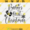 Babys First Christmas Svg Our First Christmas Svg Christmas Ornament SvgPngEpsdxfPdf 1st Christmas Svg Toddler Babys Ornament Design 975