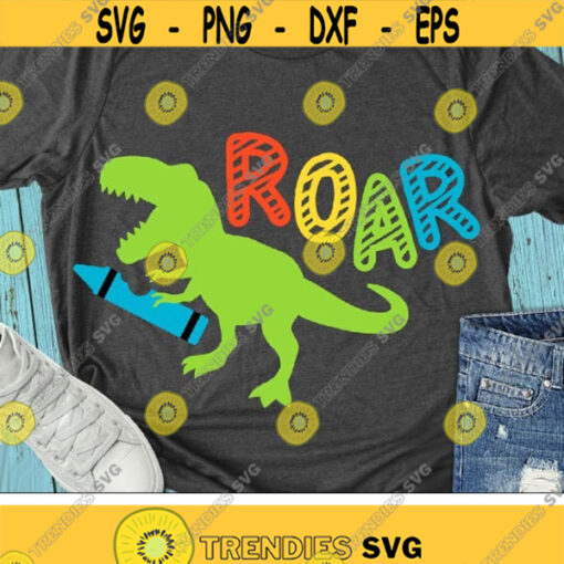 Back To School Dinosaur Svg 1st Day of School Svg Kids Shirt Design T Rex Svg Dxf Eps Png Pre K Preschool Cut Files Silhouette Cricut Design 1321 .jpg