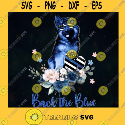 Back the blue dog heart png SVG PNG EPS DXF Silhouette Cut Files For Cricut Instant Download Vector Download Print File
