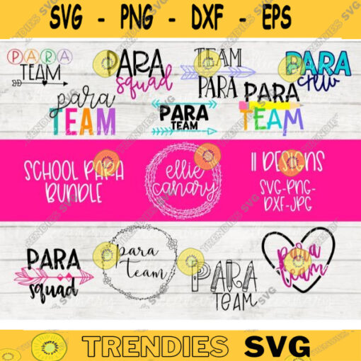 Back to School PARA Bundle Paraprofessional svg png jpeg dxf cut file Teacher Appreciation First Day 1st 2nd 3rd 4th 5th Kinder 52