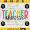 Back to School Physical Education Teacher svg png jpeg dxf cut file Small Business Use Teacher Appreciation First Day Rainbow 456
