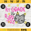 Back to School SVG First Grade is Purr Fect svg png jpeg dxf cut file SVG Teacher Appreciation Kitty Cat Perfect Girl Design 1st 1546