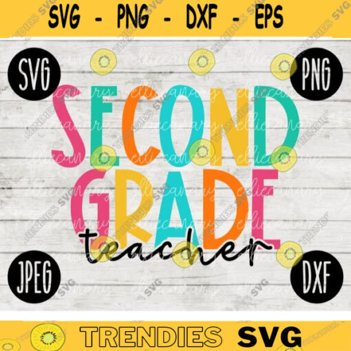 Back to School Second Grade Teacher Squad svg png jpeg dxf cut file Small Business Use Teacher Appreciation First Day Rainbow 2421