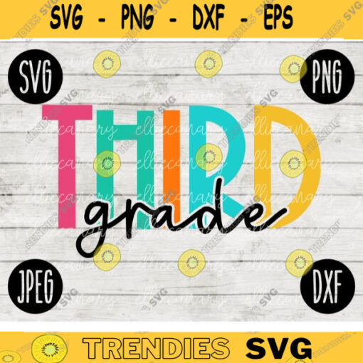 Back to School Third Grade Teacher Squad svg png jpeg dxf cut file Small Business Use Teacher Appreciation First Day Rainbow 453