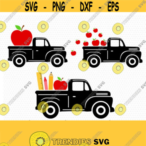 Back to School Vintage car truck svg Teacher SVG back to school svg Pencil SVG car svg for CriCut Silhouette cameo svg jpg png dxf Design 459