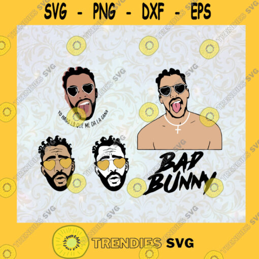 Bad Bunny Man Black Man Bad Guys SVG Birthday Gift Idea for Perfect Gift Gift for Everyone Digital Files Cut Files For Cricut Instant Download Vector Download Print Files