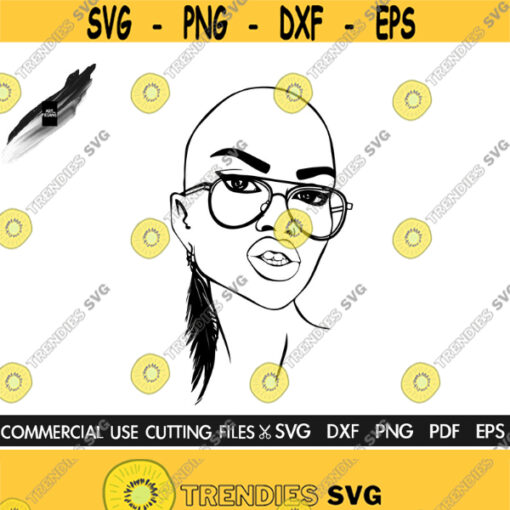 Bald Afro Lady Black Woman SVG Black History Month SVG Woman Svg Afro Woman Svg Black Queen Svg Cut File Design 501
