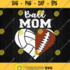 Ball Mom Heart Football And Volleyball Mom Svg Png Clipart Silhouette