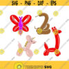 Balloon Animals Unicorn Giraffe butterfly Snake Cuttable SVG PNG DXF eps Designs Cameo File Silhouette Design 330