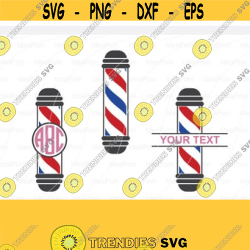 Barbers Pole svg Barber Pole Monogram SVG Barber svg Barber Shop Split svg Barbershop svg Barber Clipart Barber Silhouette Png Svg