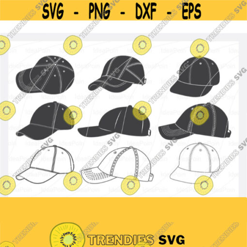 Baseball Cap SVG Baseball Cap SVG Bundle Baseball Cap Clipart Baseball Outline Baseball Cap PNG Dxf Png Eps