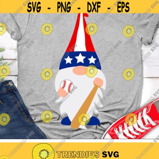 Baseball Gnome Svg Patriotic Gnome Svg Dxf Eps Baseball Mom Svg USA Baseball Svg Love Baseball Clipart Baseball Shirt Design Cut Files Design 2741 .jpg