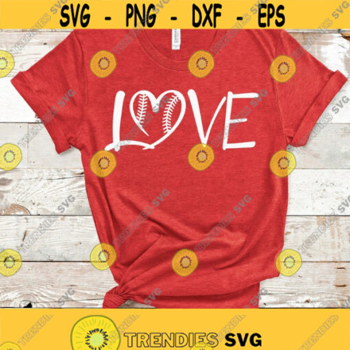 Baseball Love SVG Baseball Love Shirt SVG Baseball Heart Shirt SVG Files Cricut Silhouette Instant Download Baseball Mom Fan Svg Files Design 227