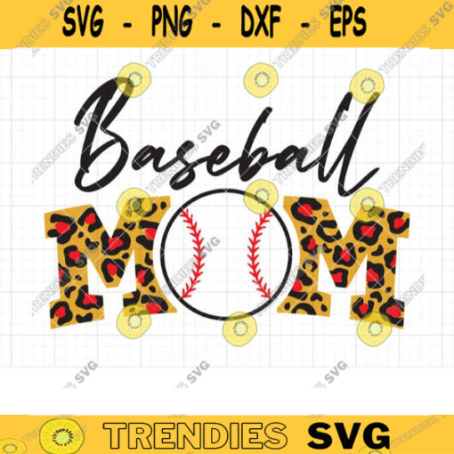 Baseball Mom Sublimation Print Design Baseball Mom SVG Cut File Leopard Print Pattern Baseball Mom PNG Clipart Commercial Use copy
