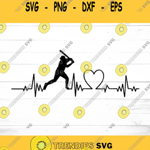 Baseball Player Heartbeat SVG Dxf Eps Jpeg Png Ai pdf Cut File Baseball Svg Baseball Heartbeat Svg Baseball Player Clipart