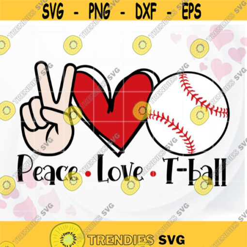 Baseball SVG Peace Love T ball SVG cut file Fan design for Kids Baseball shirt for Mom Sister SVG Heart Ball svg Cricut Silhouette Design 437.jpg