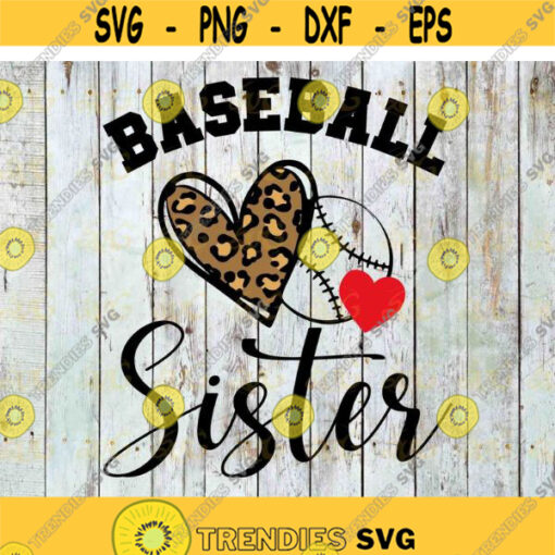 Baseball Sister Leopard Heart Softball Svg Sister svg cricut file clipart svg png eps dxf Design 470 .jpg