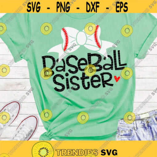 Baseball Sister SVG Baseball SVG Baseball sister with bow SVG cut files