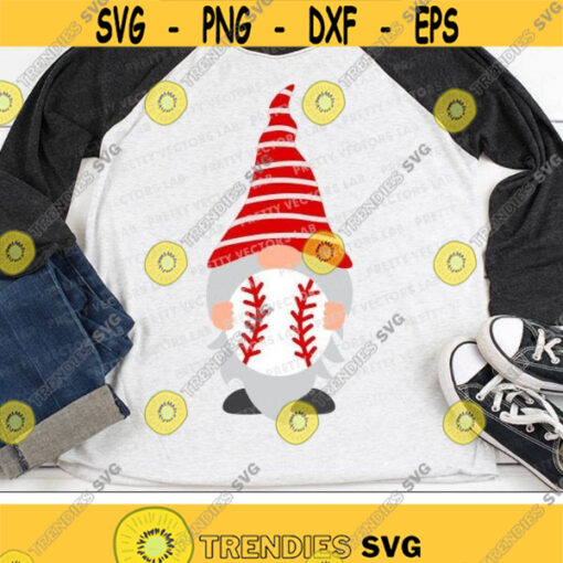 Baseball Svg Baseball Gnome Svg Cute Gnome Svg Dxf Eps Png Baseball Mom Cut Files Baseball Shirt Design Kids Clipart Silhouette Cricut Design 935 .jpg