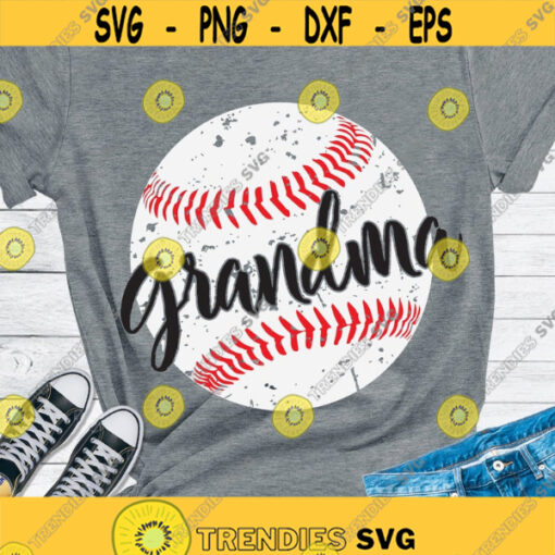 Baseball grandma SVG Baseball distressed Baseball grungre ball Grandma baseball fan cut files