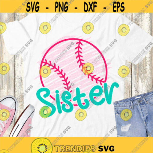 Baseball sister SVG Little sister biggest fan SVG Baseball girl shirt SVG digital cut files