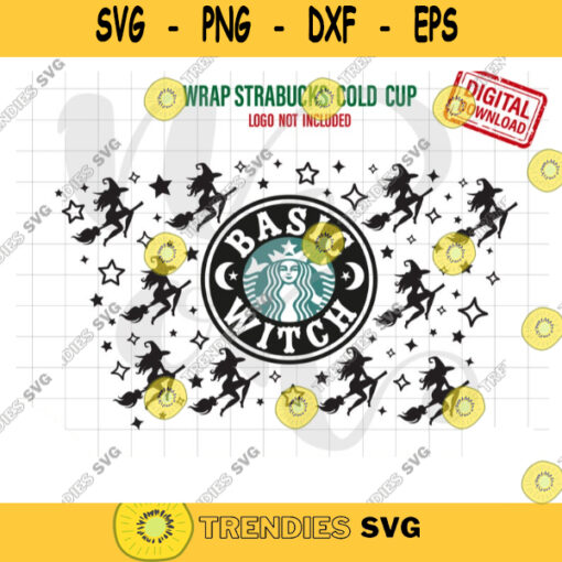 Basic Witch Starbucks Cup svg Full Wrap Basic Witch svg For Starbucks Cold Cup 24oz Halloween SVG for Cricut. 448