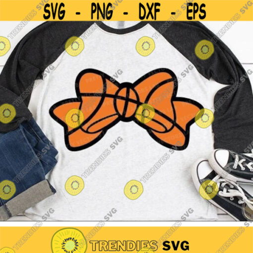 Basketball Bow Svg Basketball Svg Girls Cut Files Basketball Sister Svg Dxf Eps Png Kids Shirt Design Baby Clipart Silhouette Cricut Design 3211 .jpg