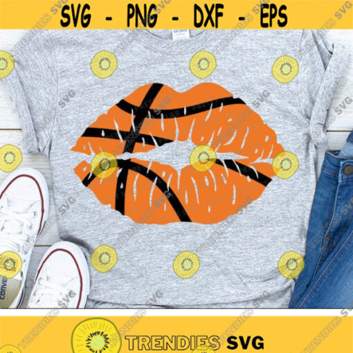 Basketball Lips Svg Grunge Basketball Svg Cheerleader Svg Cheer Mom Cut Files Sports Svg Dxf Eps Png Girl Shirt Svg Silhouette Cricut Design 1803 .jpg