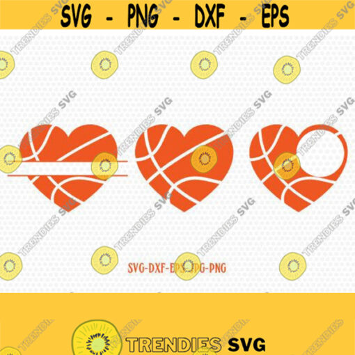 Basketball heart monogram frames basketball svg basketball love basketball monogram CriCut Files frame svg jpg png dxf Silhouette cameo Design 266