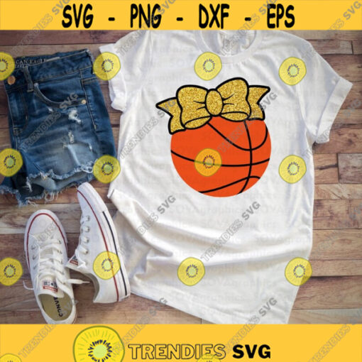 Basketball svg Bow svg dxf Team svg Basketball Shirt Girl Sport svg Ball Game Cut file Cricut Silhouette Iron On Vinyl Craft Design 754.jpg