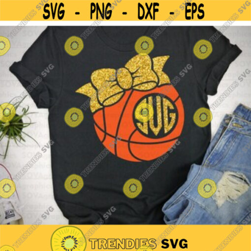 Basketball svg Monogram svg dxf png Bow svg Team svg Cuties Shirt Girl Sport svg Game Ball Cut file Cricut Silhouette Craft Design 42.jpg
