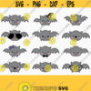 Bat SVG. Kids Halloween Bats Bundle Clipart. Cute Kawaii Girl Bat Spooky Vector Cut Files for Cutting Machine. png dxf eps Instant Download Design 659
