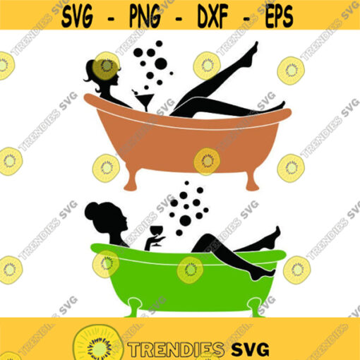 Bathtub hot tub Cocktails Cuttable Design SVG PNG DXF eps Designs Cameo File Silhouette Circut Design 1495