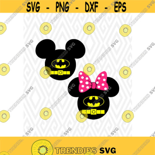 Batman Batgirl Mouse Ears Cuttable Designs in SVG DXF PNG Ai Pdf Eps Design 84
