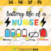 Battery Life Of A Nurse Monday Friday Christmas Clipart Svg