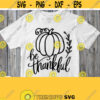 Be Thankful Svg Thanksgiving Day Shirt Svg Black Saying with Pumpkin Outline Digital File Cricut Silhouette Dxf Png Eps Cut Print Image Design 784
