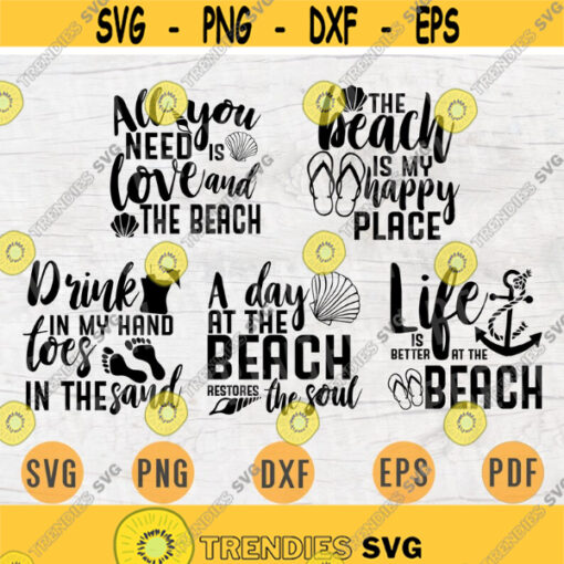 Beach SVG Bundle Pack 5 Files for Cricut Vector Bundle Cut Files INSTANT DOWNLOAD Cameo Svg Dxf Eps Png Pdf Iron On Shirt 2 Design 401.jpg