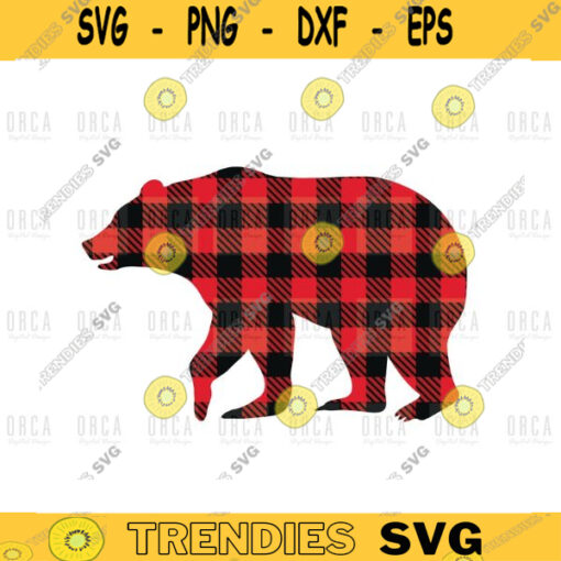 Bear Buffalo Plaid Svg Mama bear svg Bear clipartBear png Christmas SVGpng cutting file 213