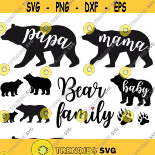 Bear Family Decal Pack Files cut files for cricut svg png dxf Design 13