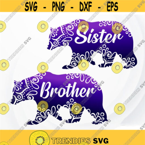 Bear Mandala svg Sister bear svg Brother bear svg Family bear bundle SVG Family Bear clipart Bear Family SVG Design 268.jpg